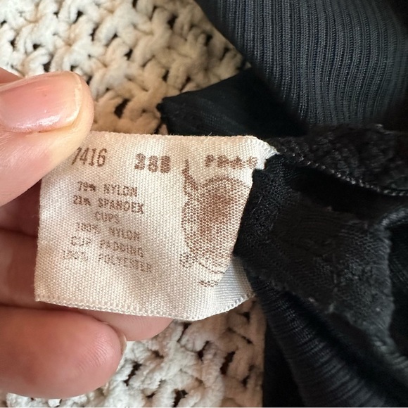 Vintage Montgomery Ward Shapewear Bodysuit Snaps Black Women’s 38B Circa 1970/80 - Picture 9 of 9